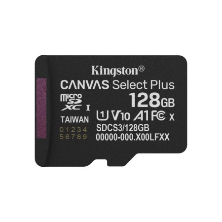Tarjeta memoria micro secure digital sdxc 128gb kingston canvas select plus clase 10 uhs - 1 + adaptador sd