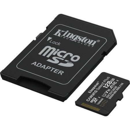 Tarjeta memoria micro secure digital sdxc 128gb kingston canvas select plus clase 10 uhs - 1 + adaptador sd