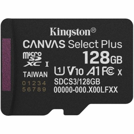 Tarjeta memoria micro secure digital sdxc 128gb kingston canvas select plus clase 10 uhs - 1