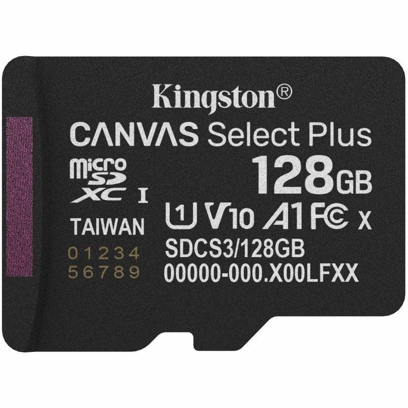 Tarjeta memoria micro secure digital sdxc 128gb kingston canvas select plus clase 10 uhs - 1