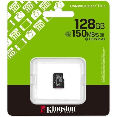 Tarjeta memoria micro secure digital sdxc 128gb kingston canvas select plus clase 10 uhs - 1