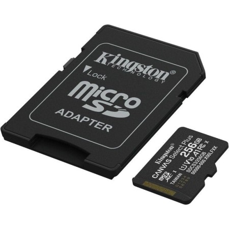 Tarjeta memoria micro secure digital sdxc 256gb kingston canvas select plus clase 10 uhs - 1 + adaptador sd