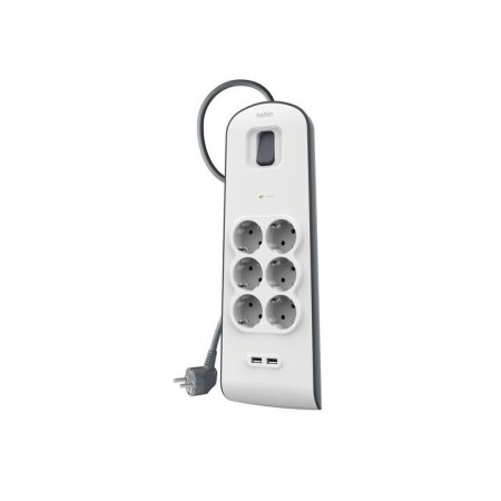 Regleta alimentacion belkin bsv604vf2m - v2 proteccin contra sobret 6 tomas + 2 usb - a 2.4 boton