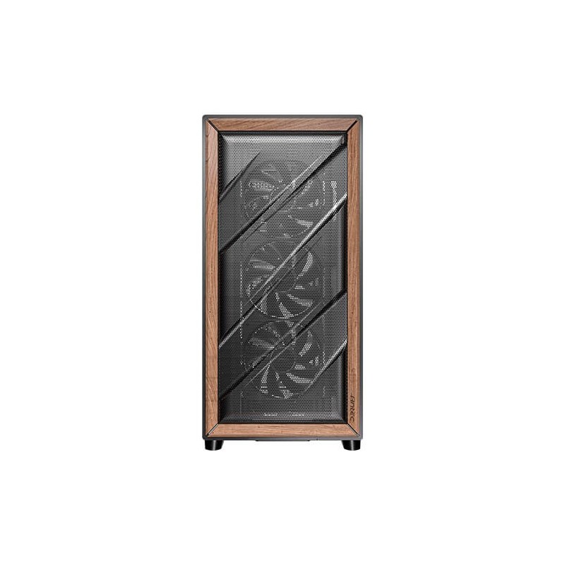 Caja ordenador gaming antec flux se atx wood negra