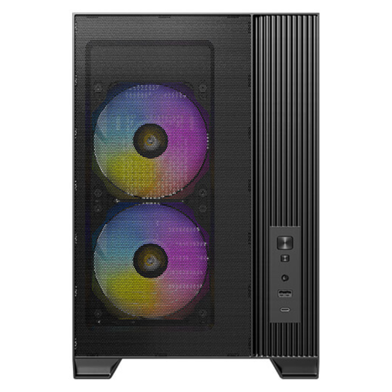 Caja ordenador gaming antec flux m matx cristal templado negra