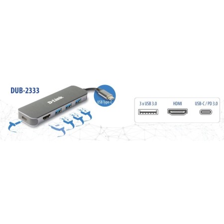 Docking station d - link dub - 2333 usb tipo c 5 en 1