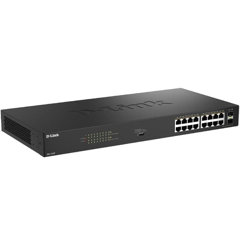 Switch D-Link DGS-1018P/E 18 Puertos/ RJ-45 Gigabit 10/100/1000 PoE/ SFP