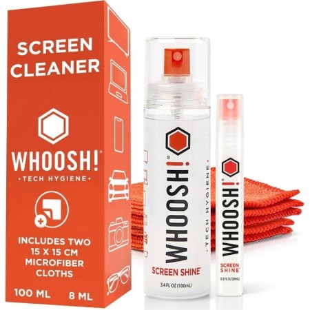 Kit Limpiador de Pantallas Whoosh Kit DUO WSH004/ Spray 100ml + Spray 8ml + 2 Paños Microfibra