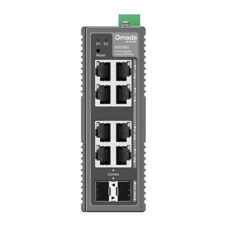 SWITCH GESTIONABLE L2 TP-LINK IES208G 6xRJ45 Gb 2xRJ45/SFP Gb DISEÑO INDUSTRIAL