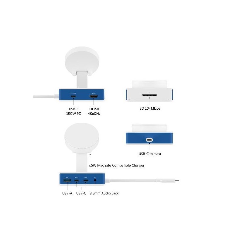 Hub targus usb tipo c 7 en 1 + cargador magsafe