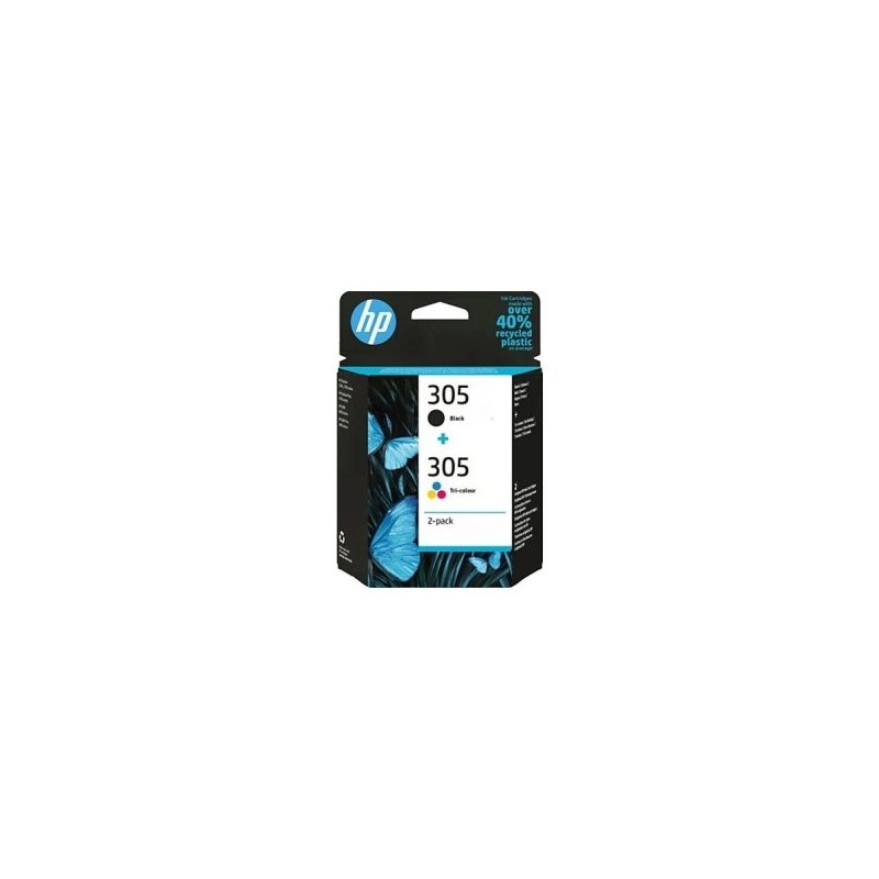 Pack 2 cartucho tinta hp 305 negro y color 1255 23xx 27xx 41xx deskjet plus 41xx envy 60xx 6420 envy pro 64xx