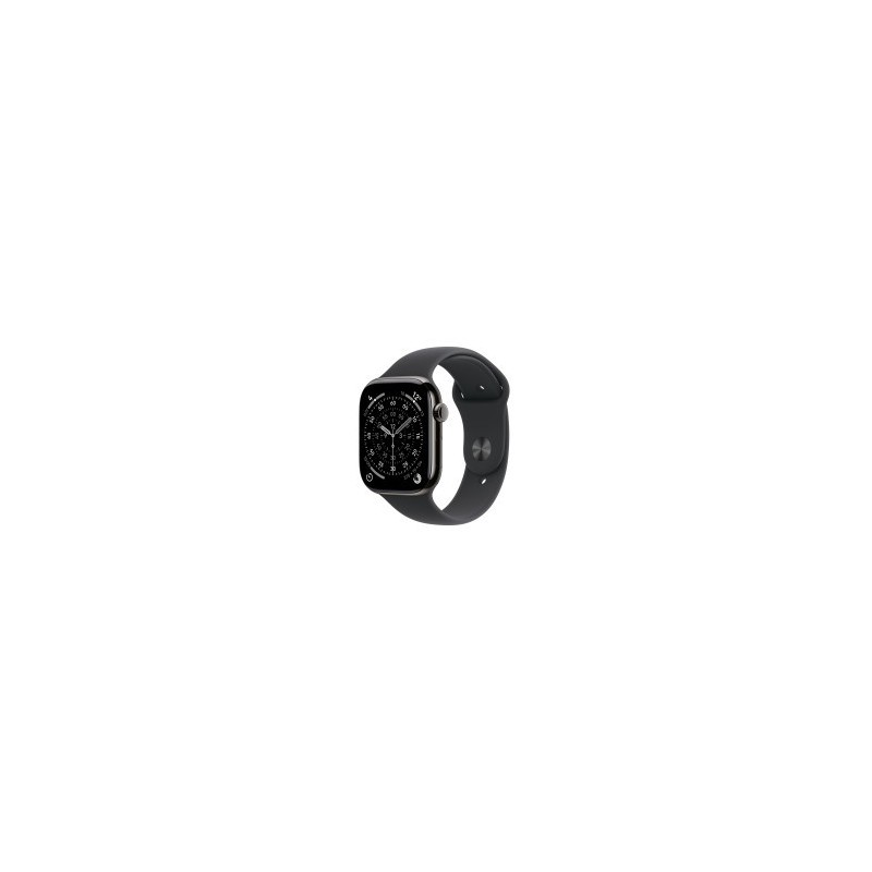 Smartwatch apple watch s11 gps + cellular 46mm natural slate case black sport band s - m