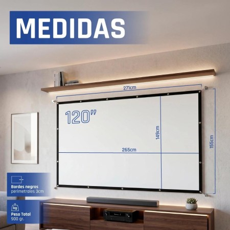 iggual Pack mini proyector + pantalla 120″ plegabl
