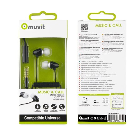 Auriculares muvit muhph0016 negro