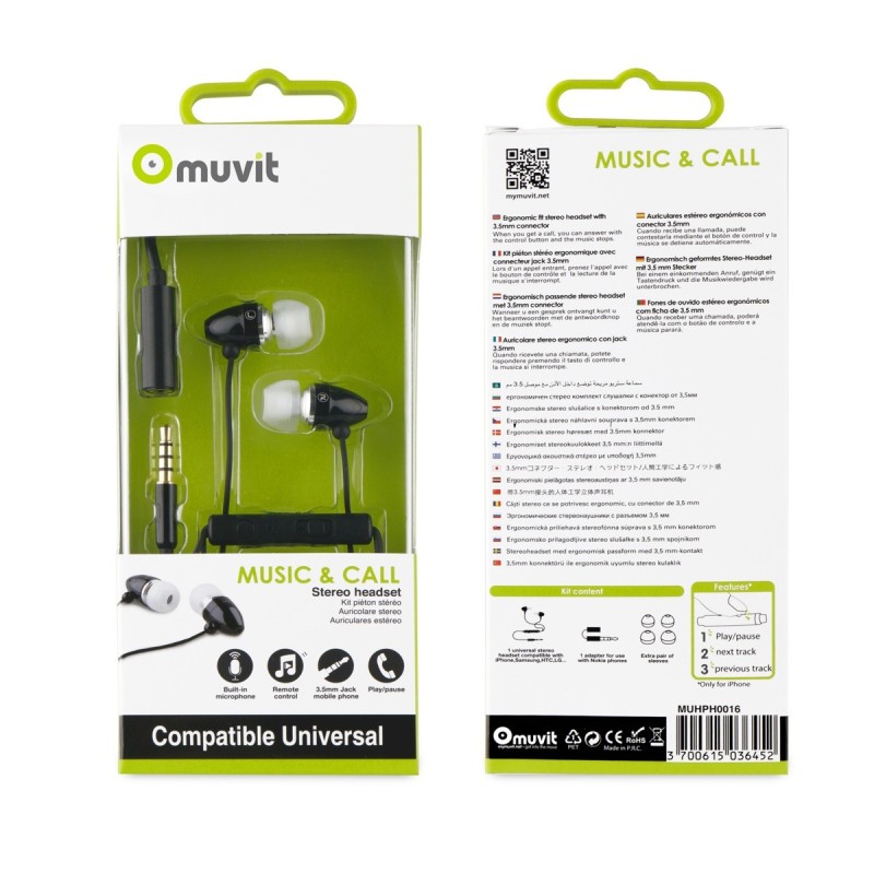 Auriculares muvit muhph0016 negro