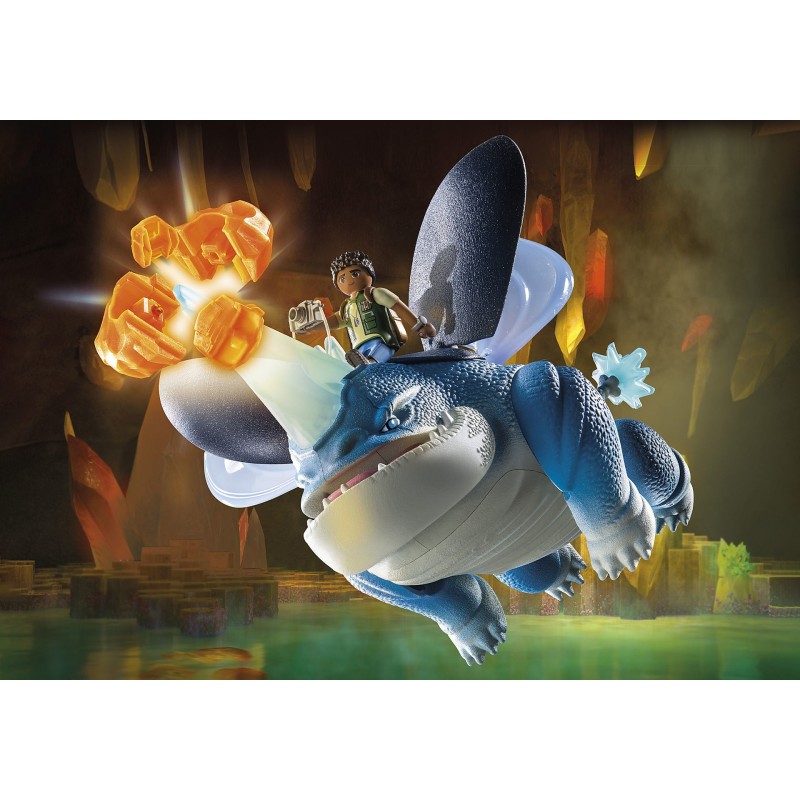 Playmobil dragones: nine realms: plowhorn & dangelo