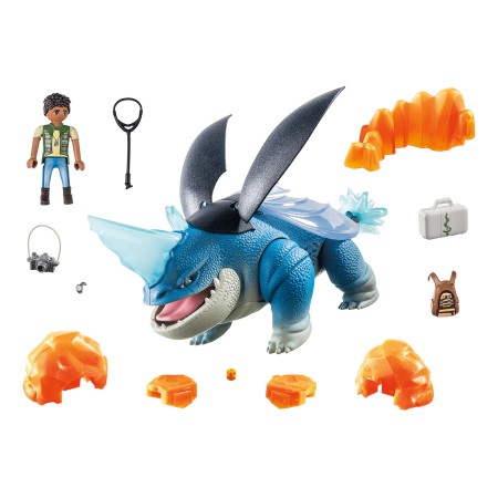 Playmobil dragones: nine realms: plowhorn & dangelo