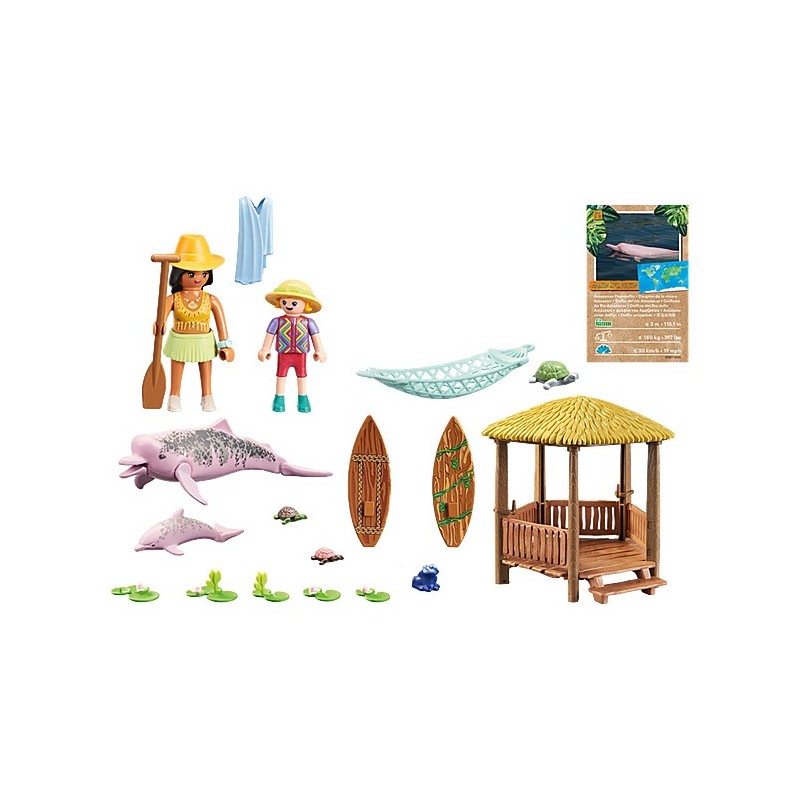 Playmobil wiltopia - tour de remo con los delfines de río