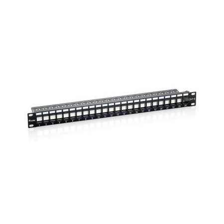Patch panel equip vacio cat.6 24 puertos keystone 1u