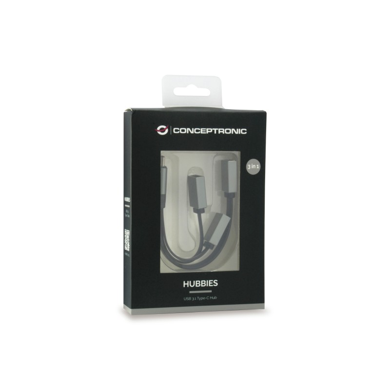Hub usb tipo c conceptronic hubbies01g 1 x usb 3.0 - 2 x usb 2.0