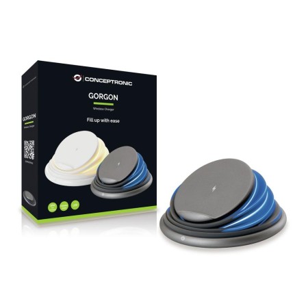 Cargador inalambrico conceptronic gorgon02g qi 10w gris