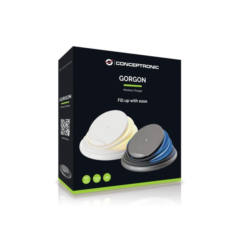 Cargador inalambrico conceptronic gorgon02w qi 10w blanco