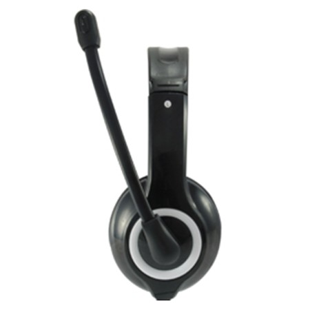 Auricular equip usb + microfono flexible control de volumen negro