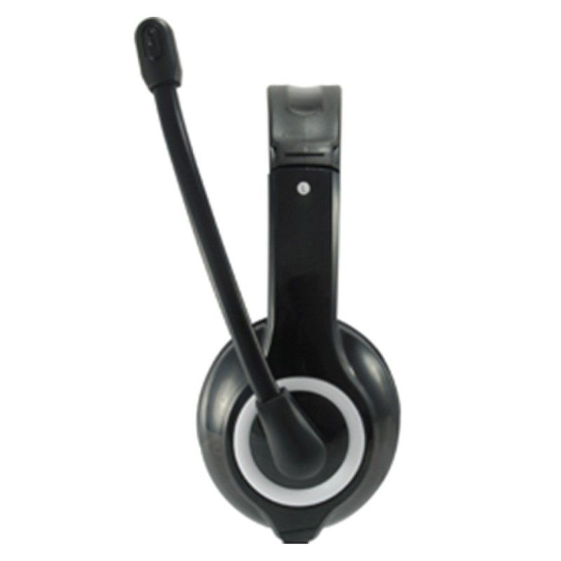 Auricular equip usb + microfono flexible control de volumen negro