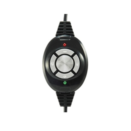 Auricular equip usb + microfono flexible control de volumen negro
