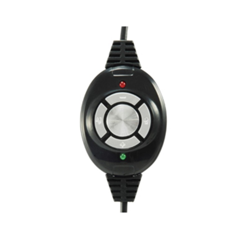 Auricular equip usb + microfono flexible control de volumen negro