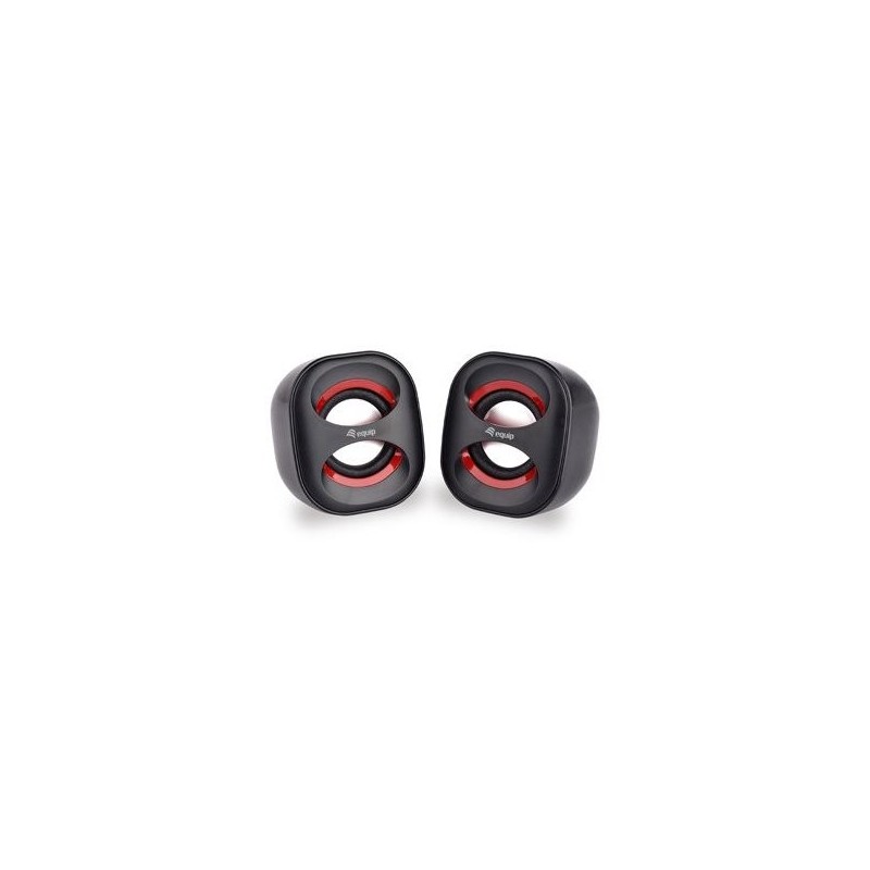 Altavoces 2.0 equip life mini 6w rms color negro y rojo jack 3.5 pulgadas alimetancion usb