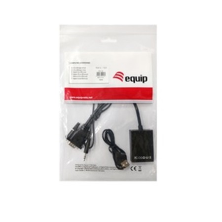 Adaptador equip vga macho a hdmi hembra con audio jack 3.5 pulgadas 119038