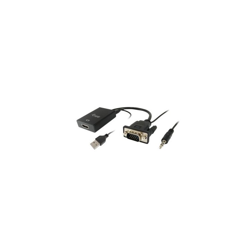 Adaptador equip vga macho a hdmi hembra con audio jack 3.5 pulgadas 119038
