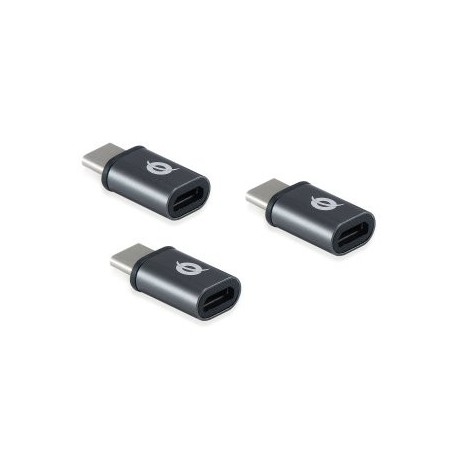 Kit adaptadores conceptronic usb tipo c 3.1 macho a micro usb hembra otg pack 3 unidades