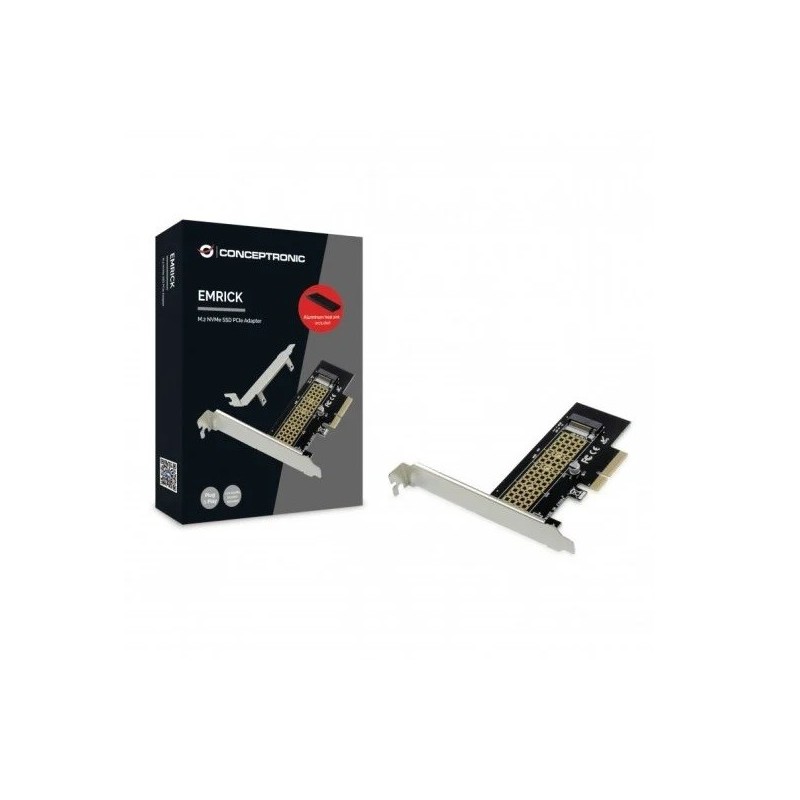 Tarjeta controladora conceptronic emrick05bs pci express a disco ssd m2 con disipador de aluminio ( no compatible m2 clave b)