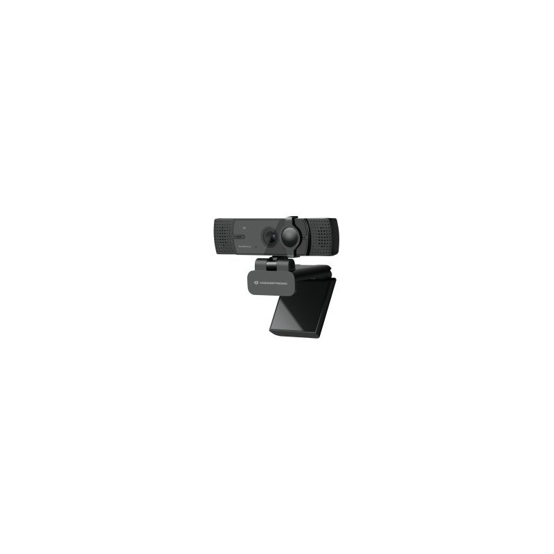 Webcam 4k conceptronic amdis07b 8.3mp - 4k ultra hd - usb - angulo vision 80º - enfoque automatico - doble microfono integrado