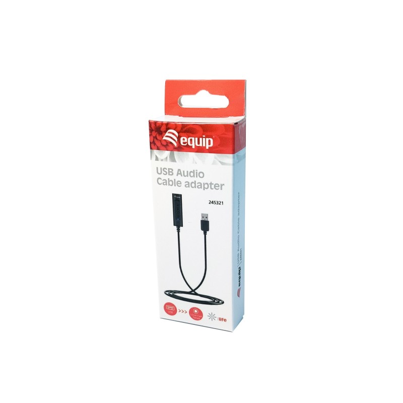 Cable adaptador de audio equip life jack 3.5mm - usb tipo a