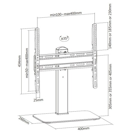 Soporte de mesa con base equip vesa hasta 55 pulgadas 400x400mm max 40kg