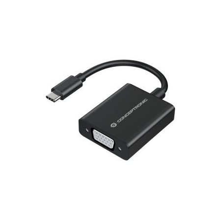 Adaptador usb tipo c a vga conceptronic 10.8cm - macho - hembra - negro
