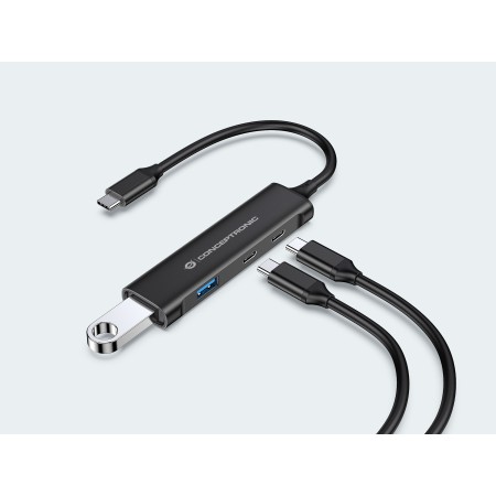 Hub usb tipo c conceptronic hubbies12b 4 puertos usb 3.2 2 puertos usb tipo c
