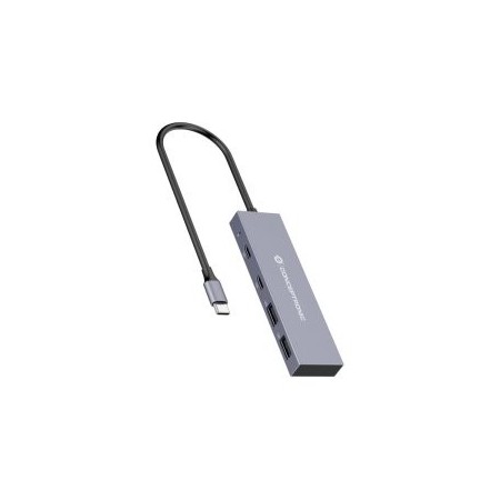 Hub usb tipo c conceptronic hubbies13g 2 x usb tipo c - 2 x usb tipo a - aluminio