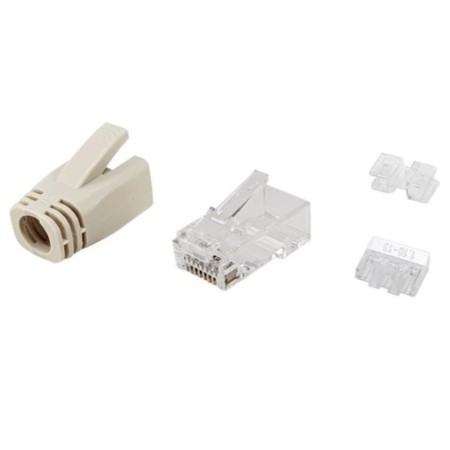 KIT 100 CONECTORES RJ45 EQUIP CATEGORIA 6A 121176 CON CAPUCHON Y GUIA