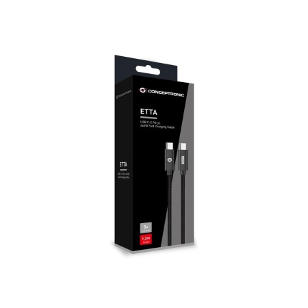 Cable usb tipo c conceptronic 1.2m - macho - macho - pd 3.1 - 240w