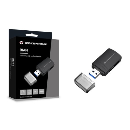 Lector de tarjetas usb 3.0 conceptronic bian06b sd - sdhc - sdxc - microsd - tflash