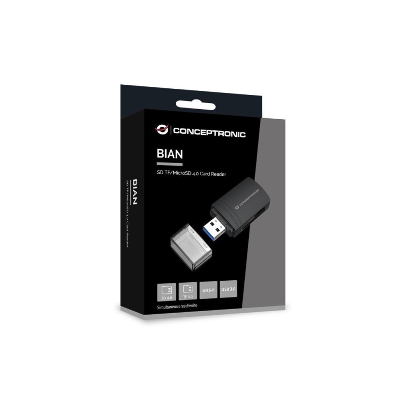 Lector de tarjetas usb 3.0 conceptronic bian06b sd - sdhc - sdxc - microsd - tflash