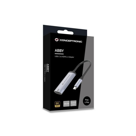 Adaptador usb tipo c a hdmi 8k conceptronic 8k 15cm - macho - hembra