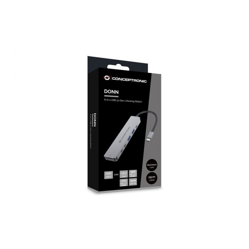 Docking usb - c conceptronic donn33g 1xhdmi 1xusb - c pd 100w 2xusb - a 3.0 2xusb - c