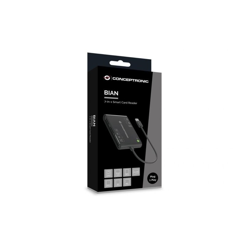 Card reader externo concentronic bian010b usb - c y usb - a sd - sdhc - sdxc - micro sd - mmc -ms - cf - xd