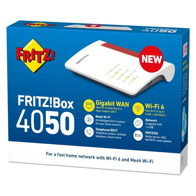 Router wifi 6 fritz! box 4050 mesh 1xgb wan 3xgb lan