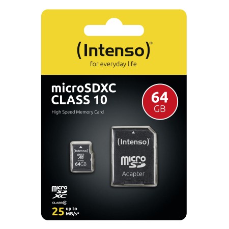 Intenso 3413490 Micro SD clase 10 64GB c/adapt